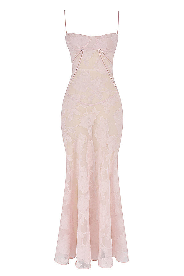 Elegante Maxi Jurk Geborduurd voor Vrouw