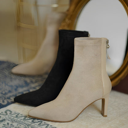 Dames Enkellaarzen Puntneus Elegante Stijl