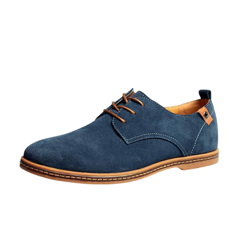 Heren Oxford Schoenen Suède Leer Veters en Contrasterende Hak - StudioMarella