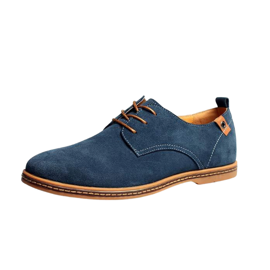 Heren Oxford Schoenen Suède Leer Veters en Contrasterende Hak - StudioMarella