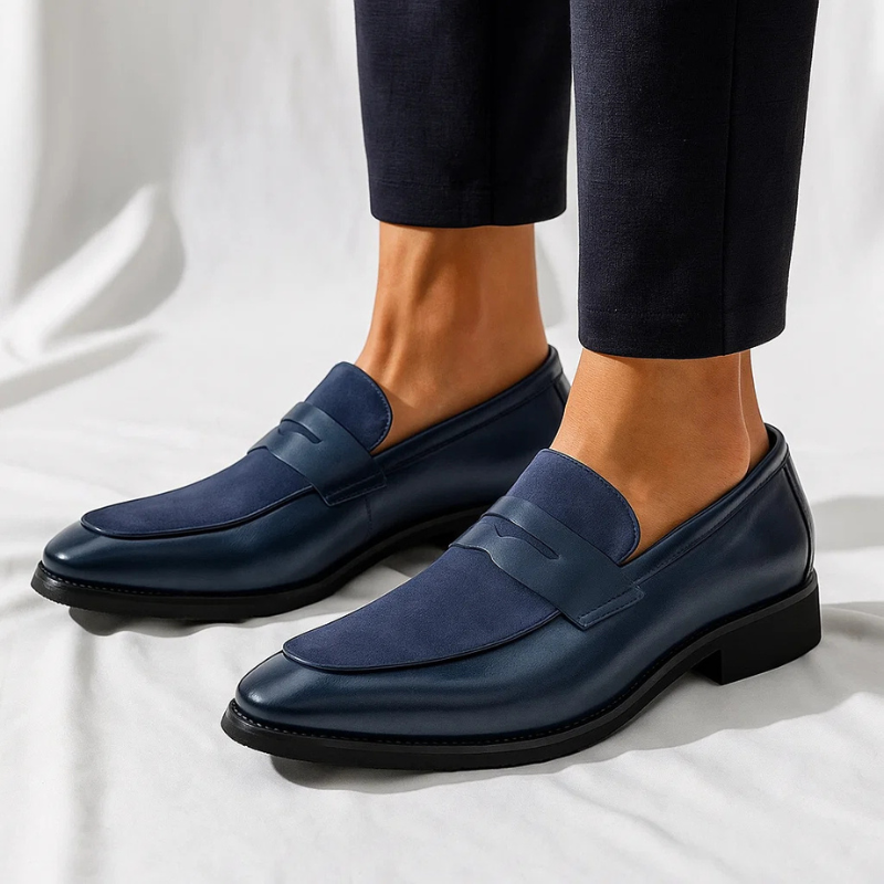 Leren Loafers Heren Elegante Instappers Zwart Marconi Stijl