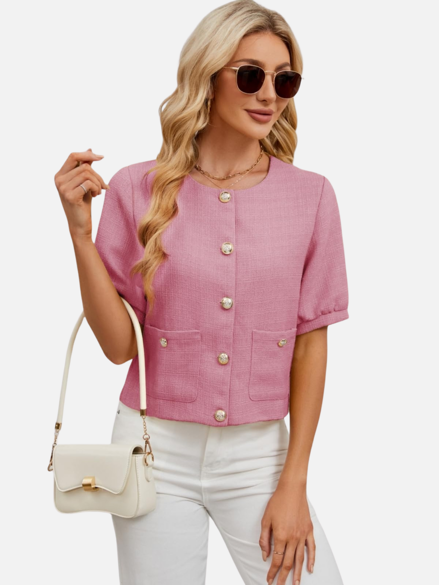 Dames Cropped Jasje Tweed Stijlvol