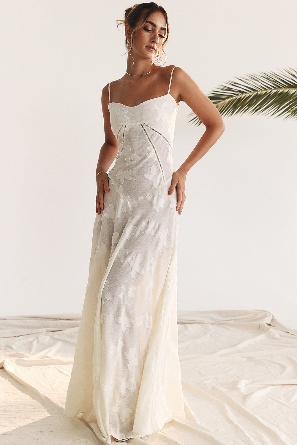 Elegante Maxi Jurk Geborduurd voor Vrouw