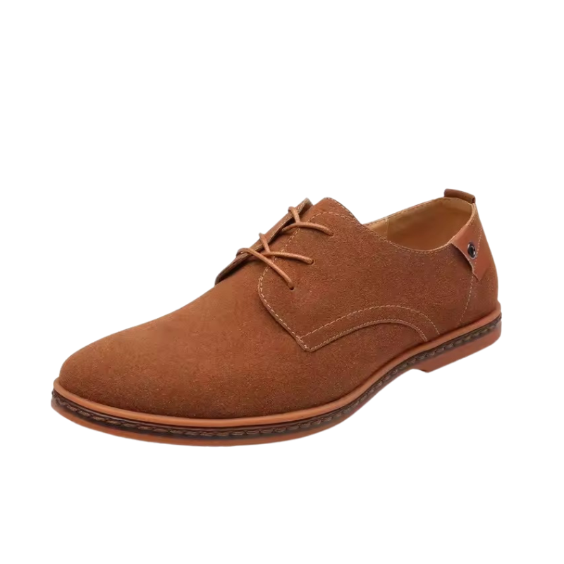 Heren Oxford Schoenen Suède Leer Veters en Contrasterende Hak