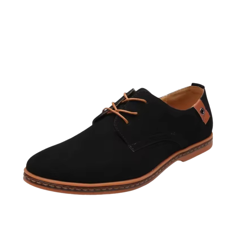 Heren Oxford Schoenen Suède Leer Veters en Contrasterende Hak