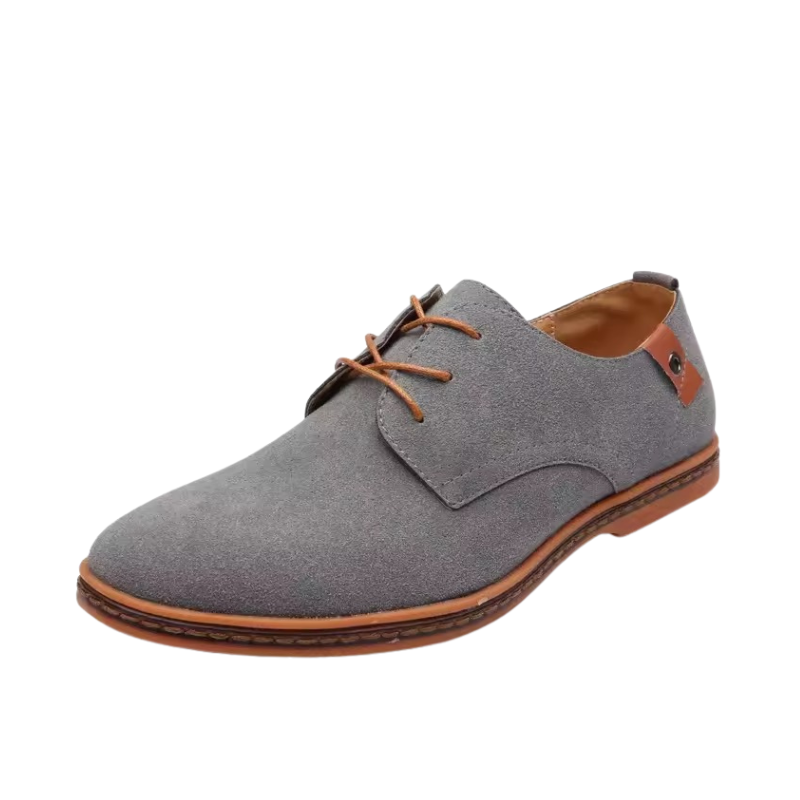 Heren Suède Oxford Schoenen met Contrasterende Hak
