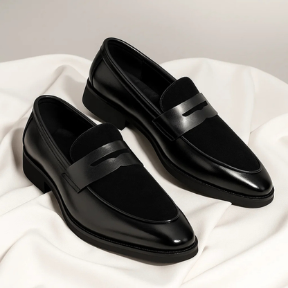 Leren Loafers Heren Elegante Instappers Zwart Marconi Stijl
