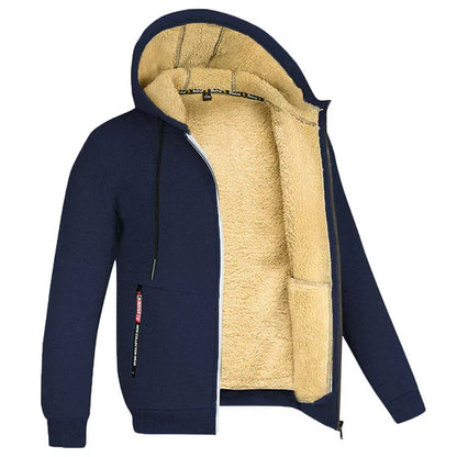 Heren Fleece Hoodie met Rits Warm en Zacht