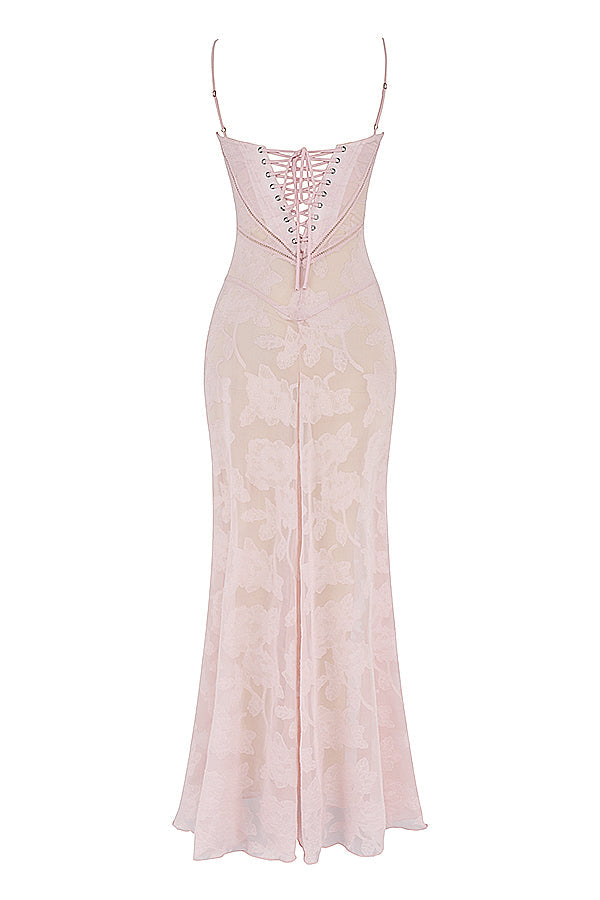 Elegante Maxi Jurk Geborduurd voor Vrouw