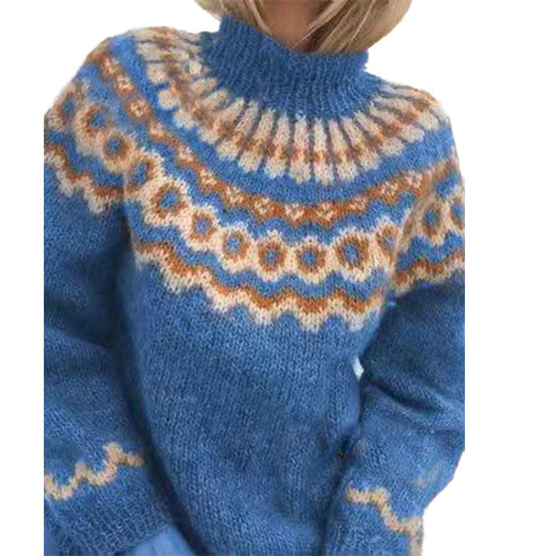 Dames Trui Gebreid Warm Nordic Stijl Elegante Look