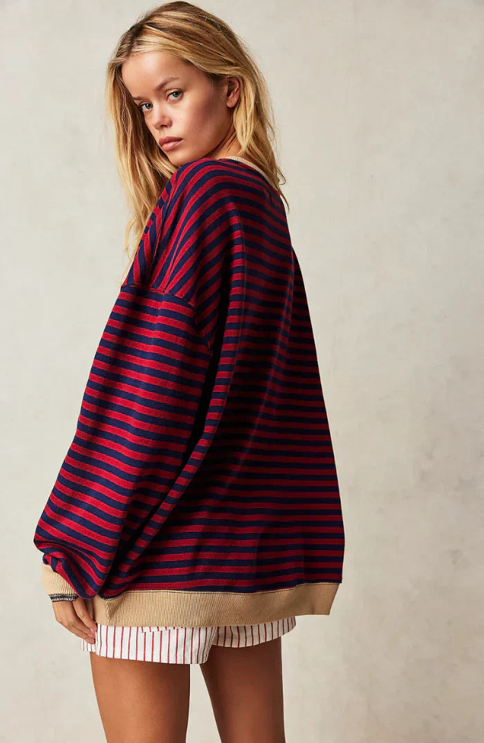 Dames Trui Oversized Gestreept Comfortabele Pasvorm