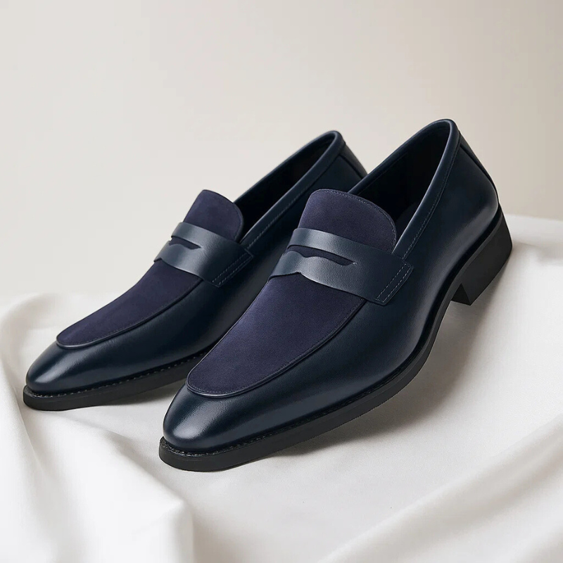 Leren Loafers Heren Elegante Instappers Zwart Marconi Stijl