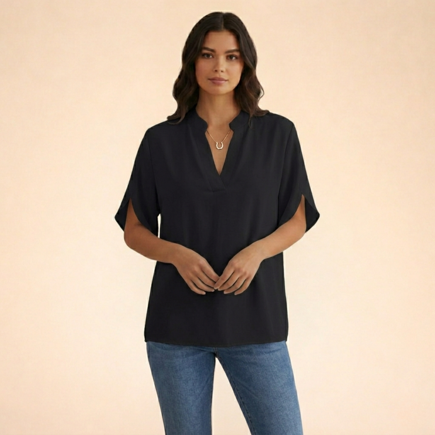 V-hals Blouse Elegant Comfortabele Stof
