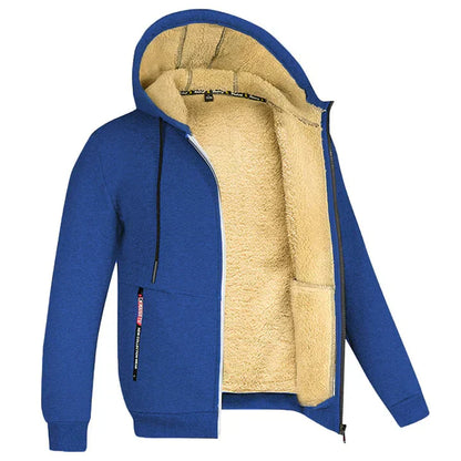 Heren Fleece Hoodie met Rits en Zachte Binnenvoering