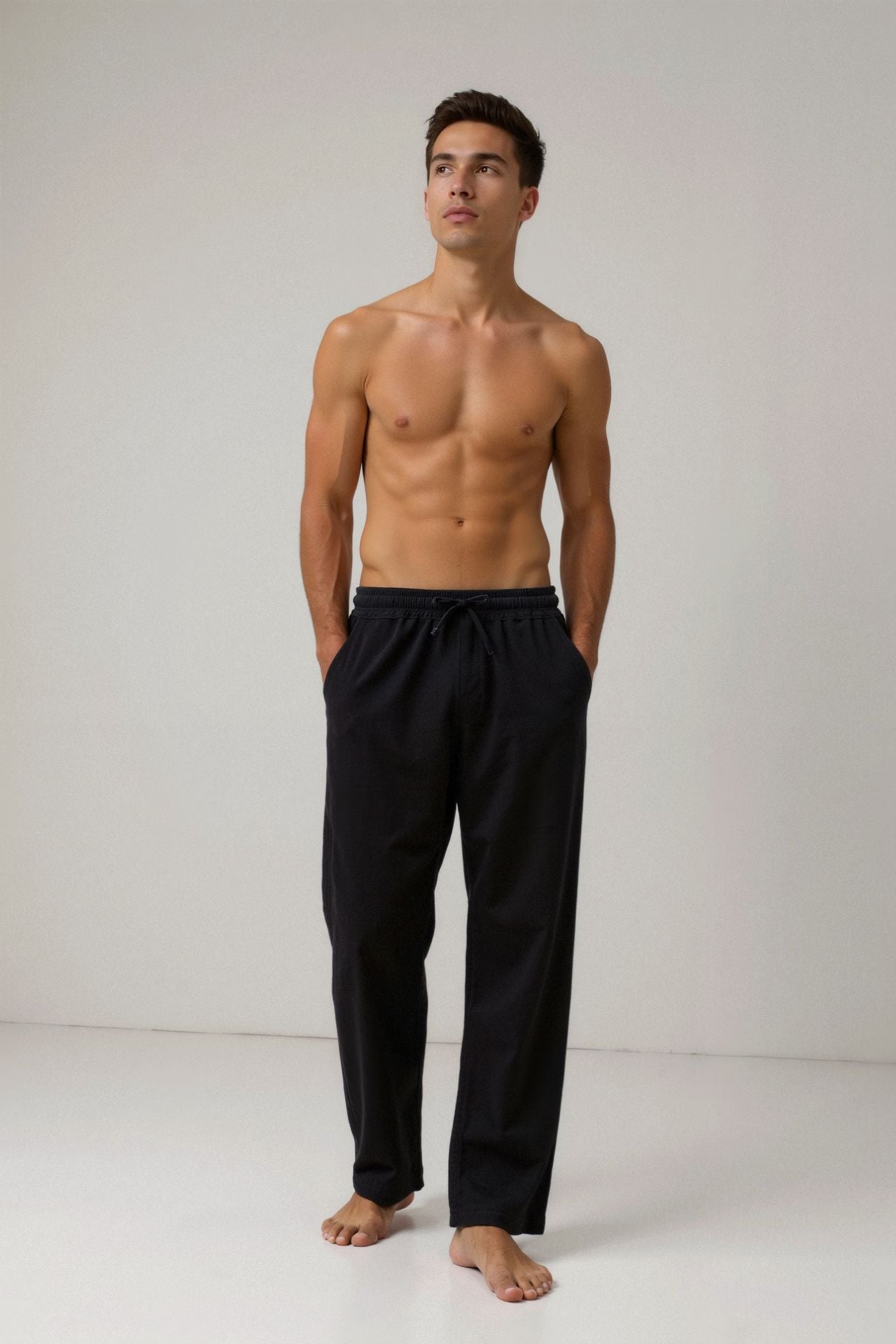 Heren Joggingbroek Wit Knoopsluiting Elastisch
