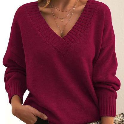 Dames Trui Gebreid V-hals Elegante Basisstijl