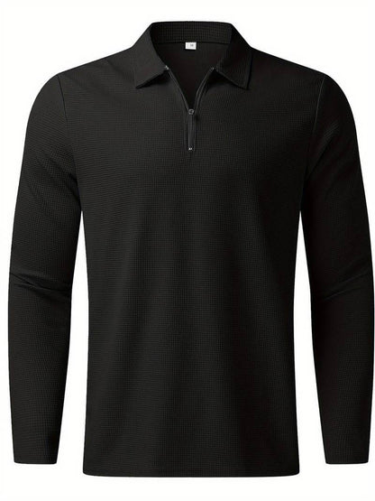 Heren Wafelshirt Lange Mouwen V-Hals Casual Kleding
