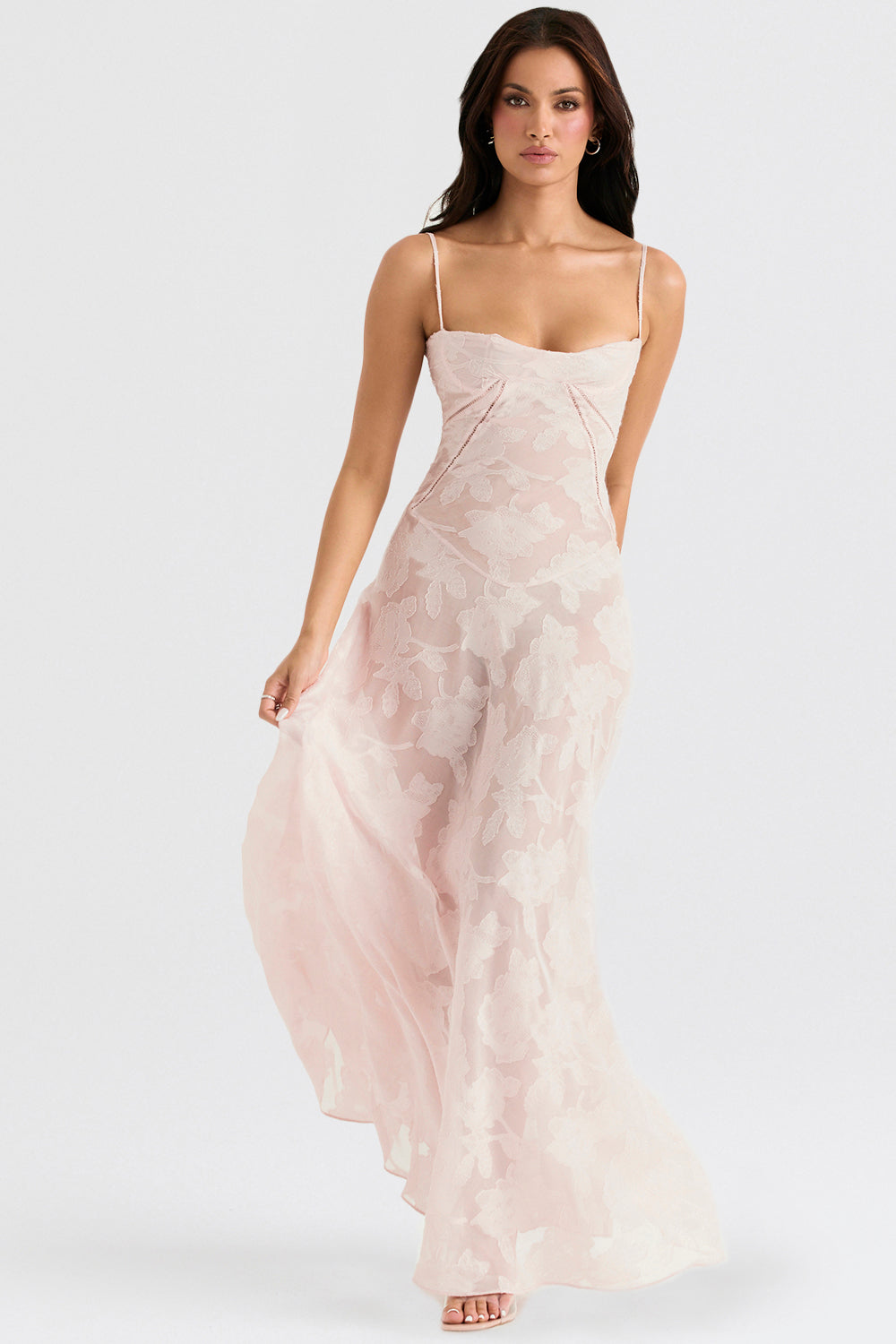 Elegante Maxi Jurk Geborduurd voor Vrouw