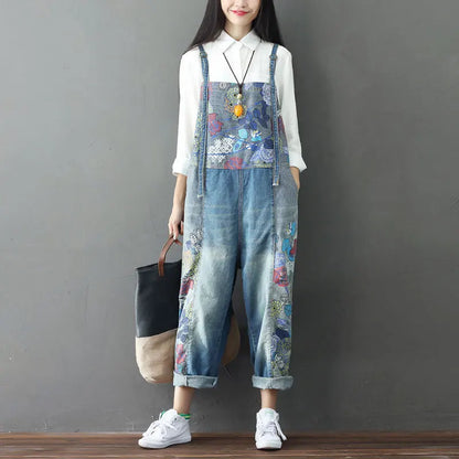 Vrouwelijke Jumpsuit Retro Denim Stijl