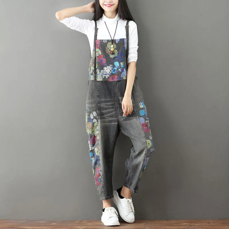 Vrouwelijke Jumpsuit Retro Denim Stijl