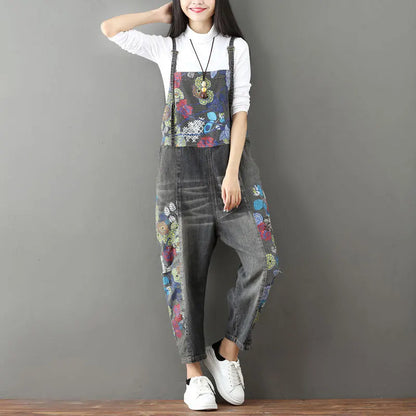Vrouwelijke Jumpsuit Retro Denim Stijl