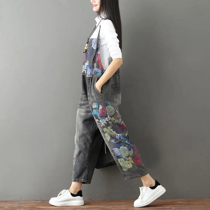 Vrouwelijke Jumpsuit Retro Denim Stijl