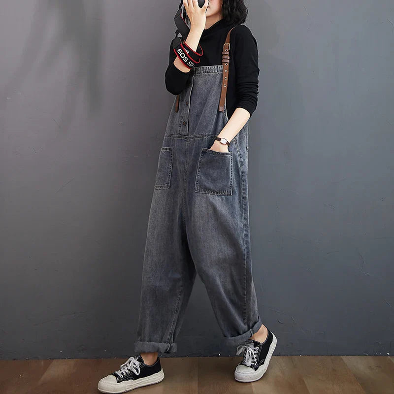 Vrouwen Jumpsuit Retro Denim Overall