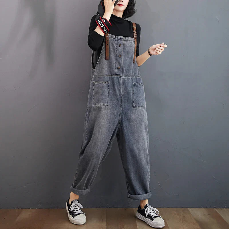 Vrouwen Jumpsuit Retro Denim Overall