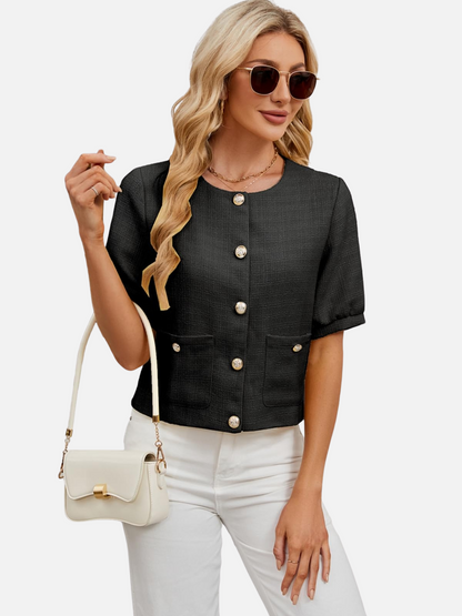 Dames Cropped Jasje Tweed Stijlvol