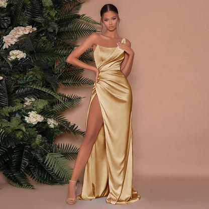 Satijnen Maxi Jurk Elegant en Comfortabel