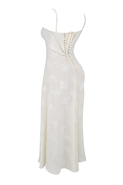 Elegante Maxi Jurk Geborduurd voor Vrouw