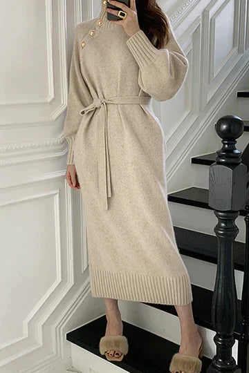 DamesJurk Lange Mouwen Asymmetrisch Model met Knopen
