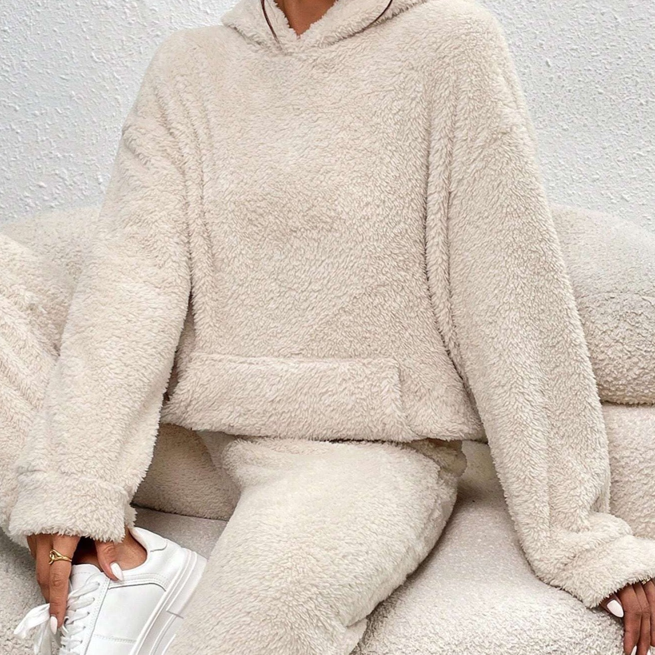 Dames Lounge Set Zacht met Kap en Joggingbroek