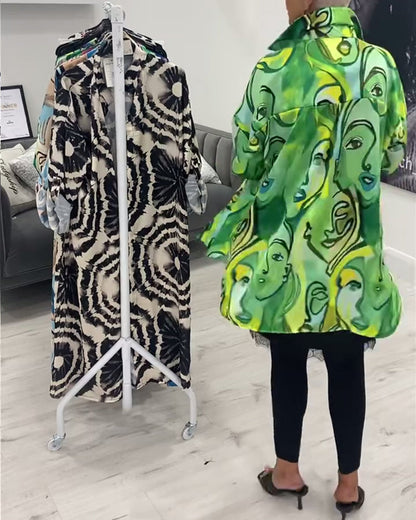 Lucia Vrouwelijke Blouse met Portret Print