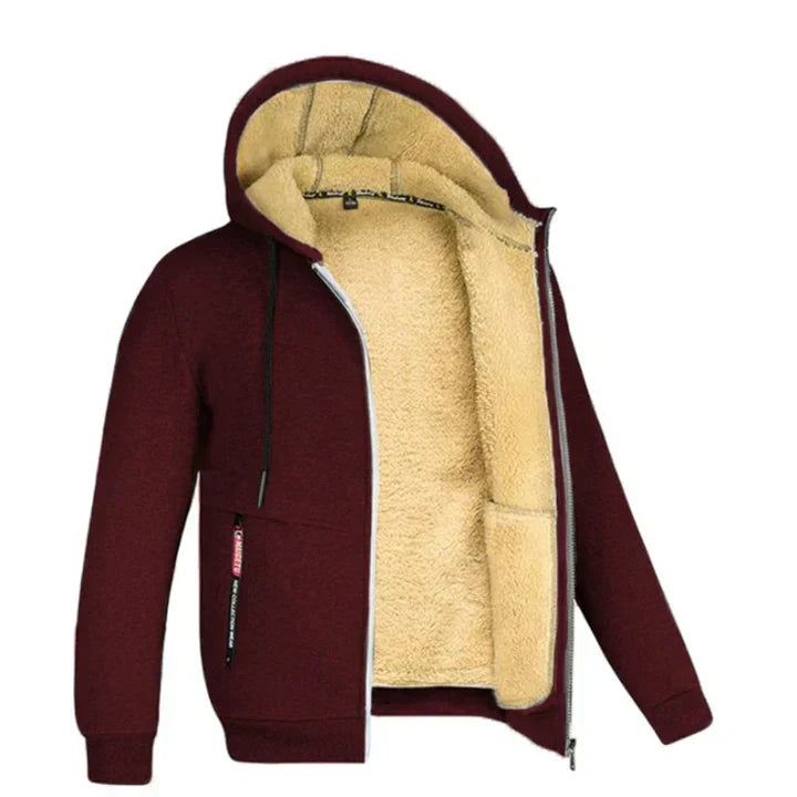Heren Fleece Hoodie met Rits en Zachte Binnenvoering