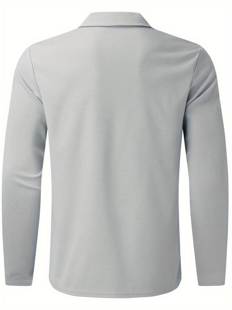 Heren Wafelshirt Lange Mouwen V-Hals Casual Kleding