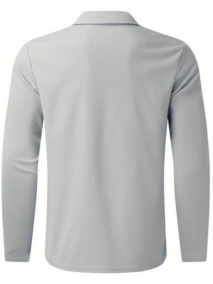 Heren Wafelshirt Lange Mouwen V-Hals Casual Kleding