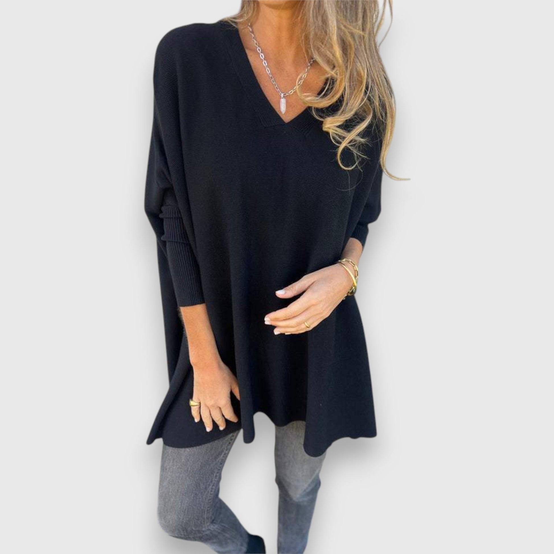 Dames Trui Oversized V-hals Comfortabele Pasvorm - StudioMarella