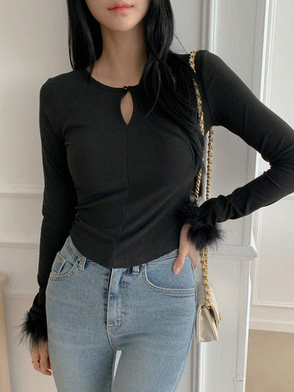 Elegante Vrouwelijke Blouse met Lange Mouwen en Pof - StudioMarella