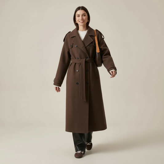 Dames Trench Coat Double-breasted met Ceintuur - StudioMarella