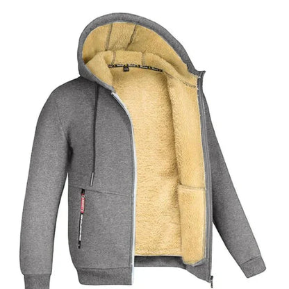 Heren Fleece Hoodie met Rits Warm en Zacht