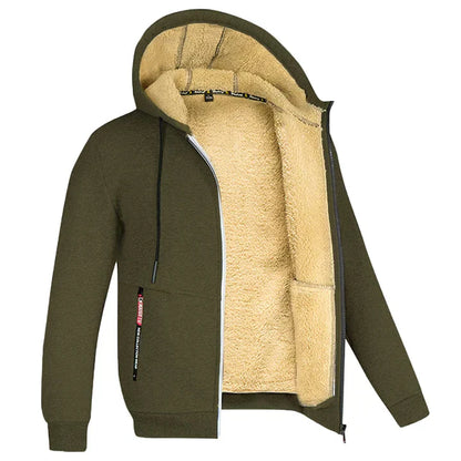Heren Fleece Hoodie met Rits Warm en Zacht