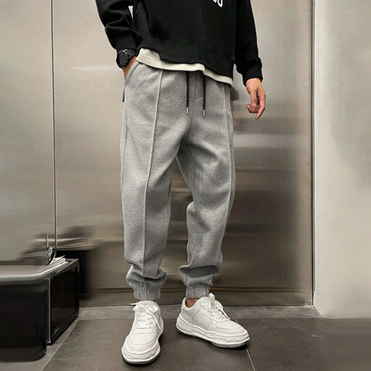 Herensportbroek Elastische Band Zwart Comfortabel Sportbroek