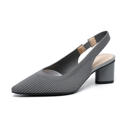 Slingback Hakken Puntneus Blokhak Damesschoenen