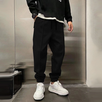 Herensportbroek Elastische Band Zwart Comfortabel Sportbroek