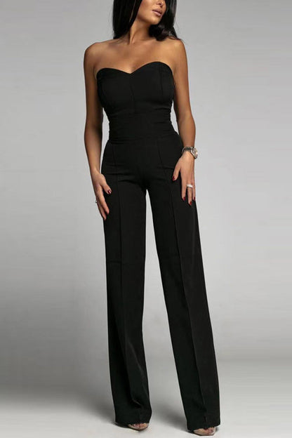 Jumpsuit Hoge Taille Zonder Banden Elegante Jurk