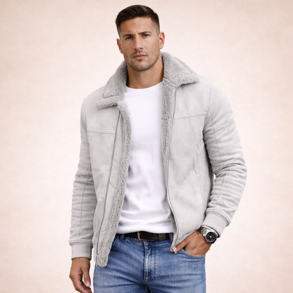 Bomberjack Heren Vintage Leren Wollen Warm