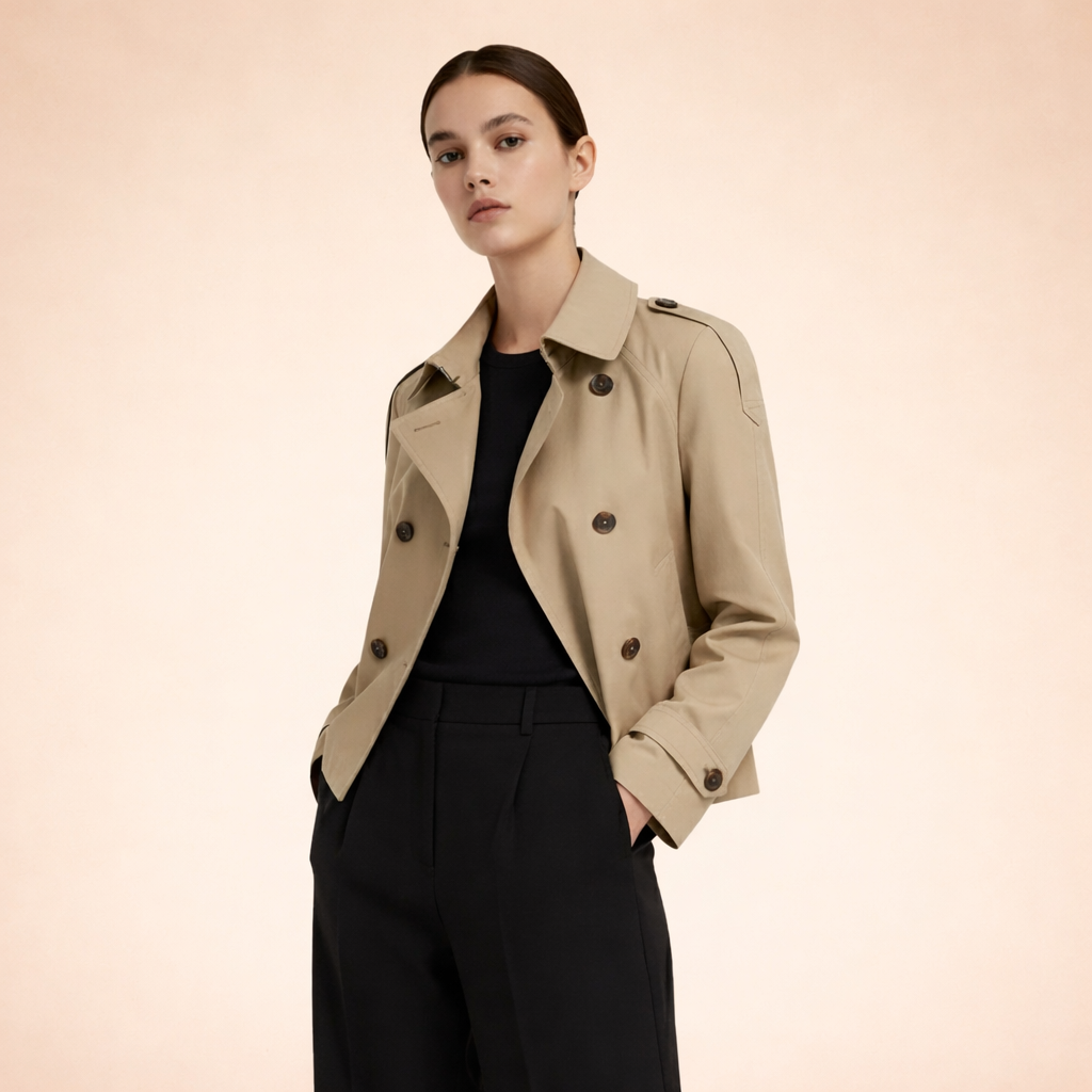 Dames Trenchcoat Kort Chic en Tijdloos