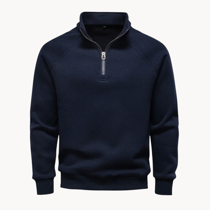 Heren Trui Katoenmix Quarter-Zip Casual Fit