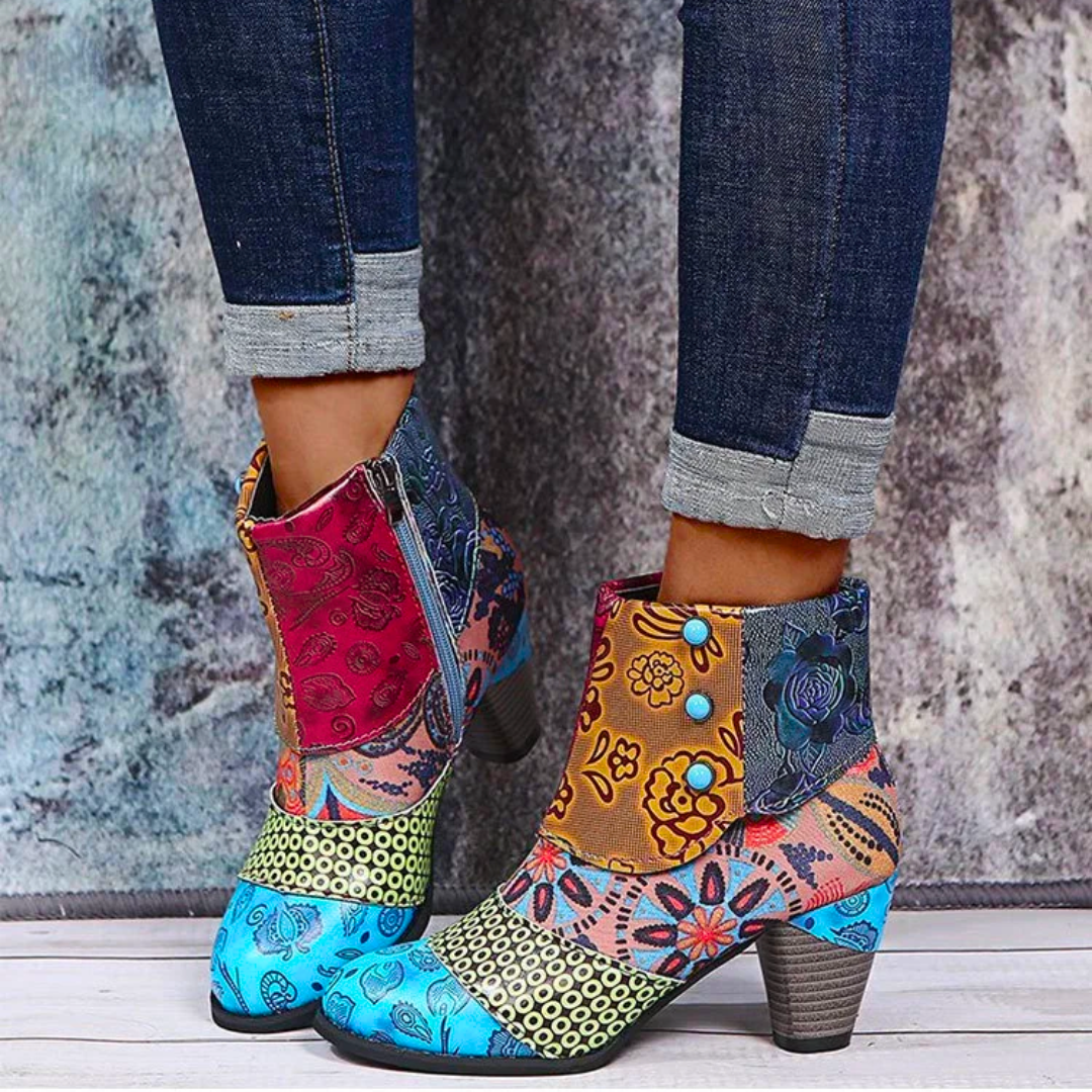 Boho Enkellaarsjes voor Vrouw Patchwork Stijl